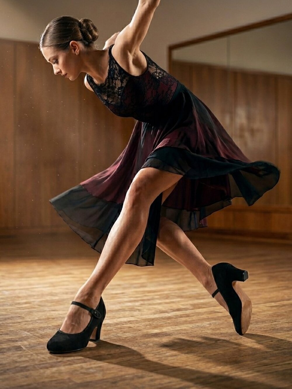 So Danca R002 Womens Black Suede Ballroom Elastic Strap Dance Beginner Size 8.5